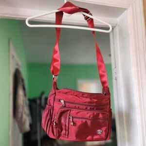 Jieol shi fashion women's maroon over the shoulder bag.